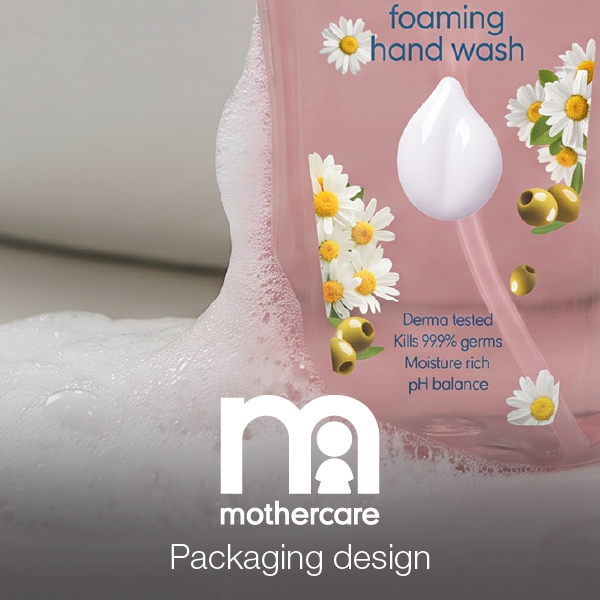 Mothercare foaming hand wash packaging design