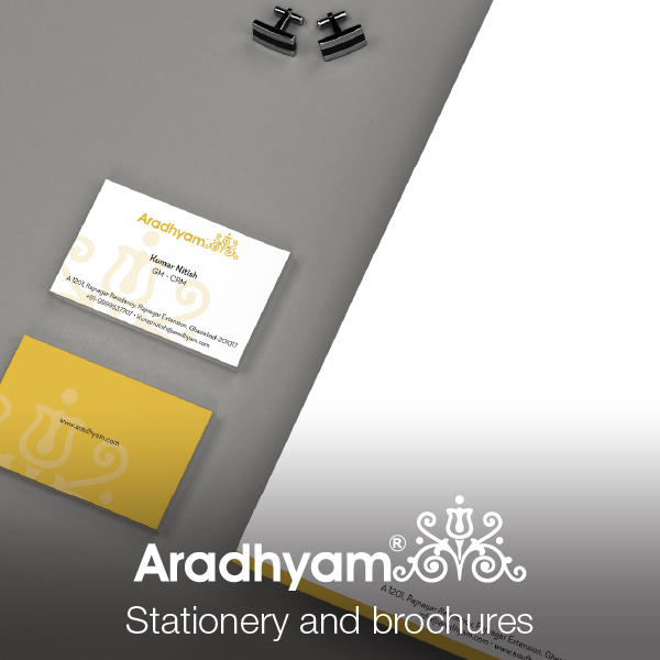 Aradhyam stationery and brochure design